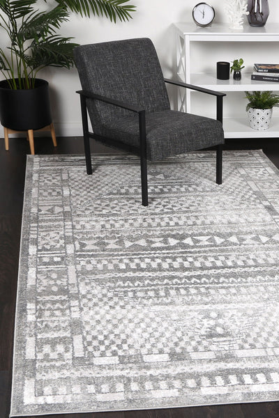 Windjana Tribal Grey Rug 200x290cm