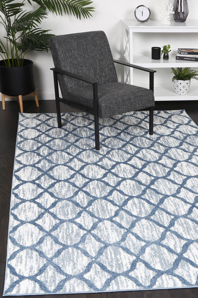 Windjana Lattice Blue Rug 280x380cm