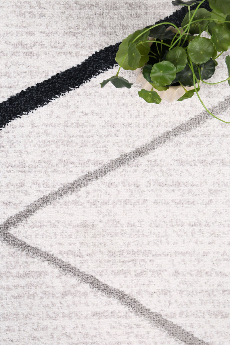 Windjana Abstract Stripe White Rug 80x150cm