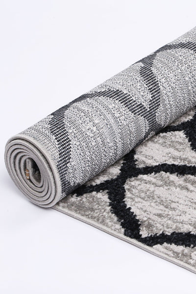 Windjana Lattice Charcoal Rug 80x150cm