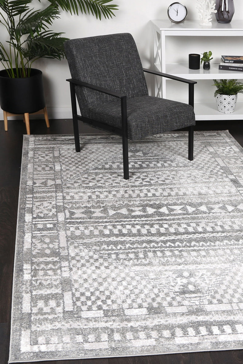 Windjana Tribal Grey Rug 80x150cm