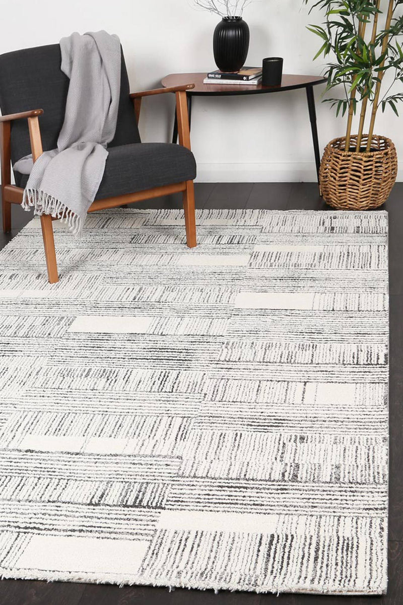 Verve Light Grey Brick Rug 160x230cm