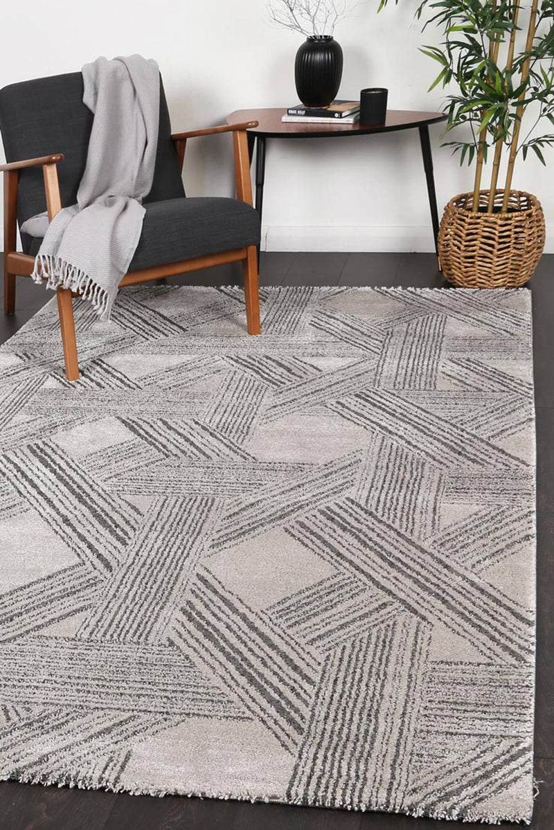 Verve Grey Geometric Rug 160x230cm