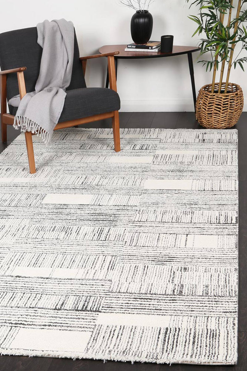 Verve Light Grey Brick Rug 200x290cm