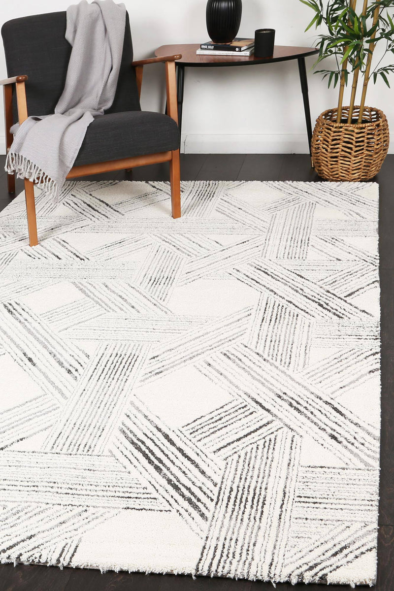 Verve Light Grey Geometric Rug 200x290cm