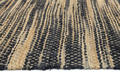 Malmo Grey Stipe Natural Jute Rug  160x230cm