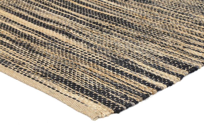 Malmo Grey Stipe Natural Jute Rug  160x230cm