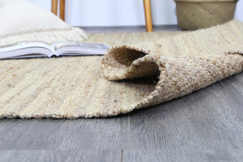 Malmo Beige Stipe Natural Jute Rug  160x230cm