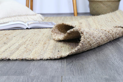 Malmo Beige Stipe Natural Jute Rug  200x290cm