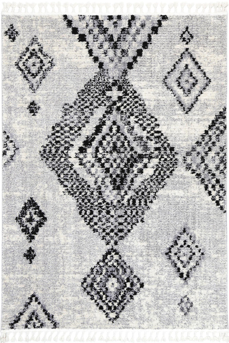 Myk Grey Boho Diamond Rug 160x230 cm