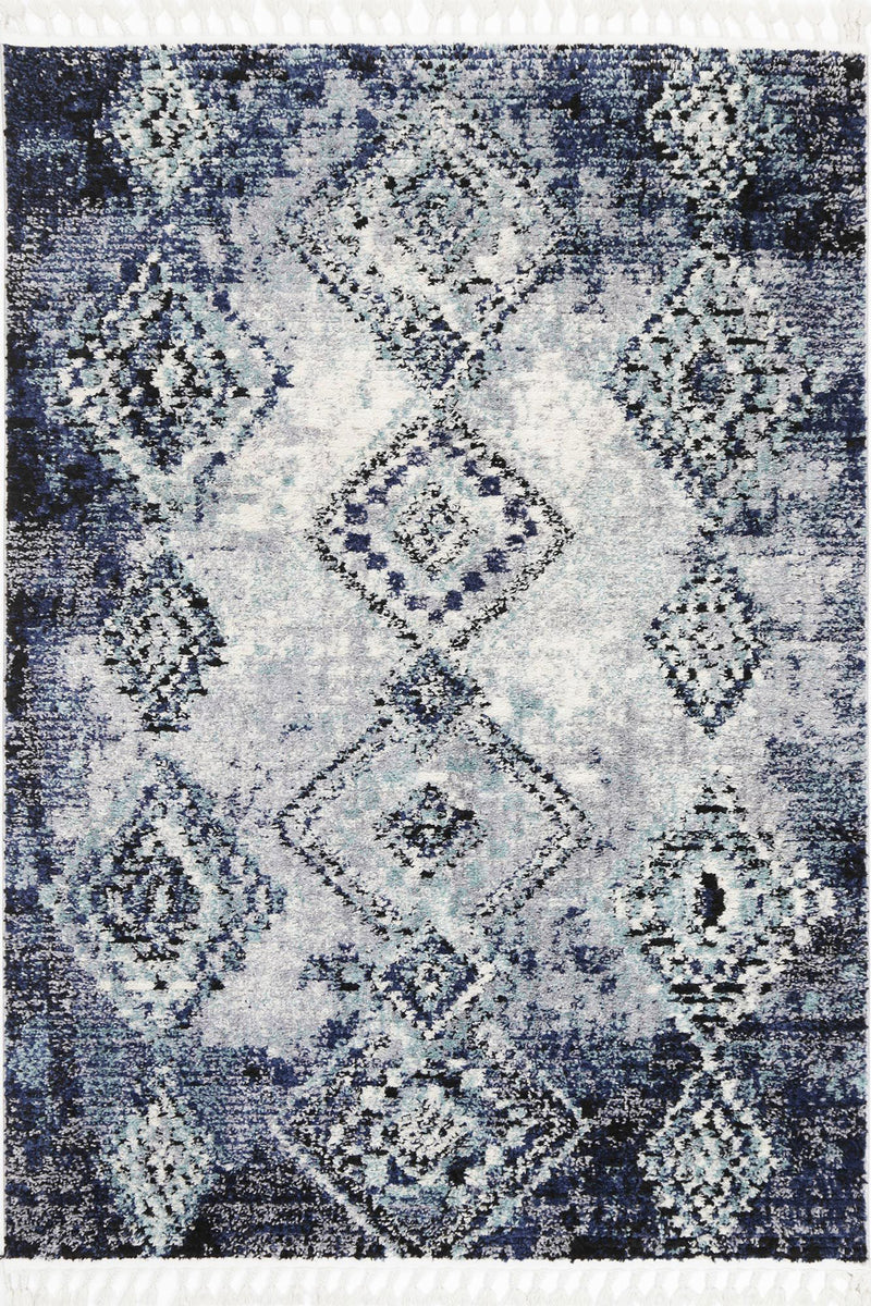 Myk Navy Blue Diamond Abstract Rug 160x230 cm