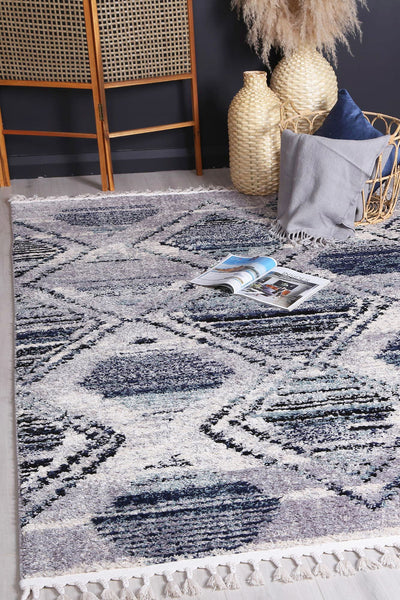 Myk Navy Blue Diamond Rug 160x230 cm