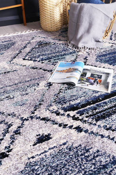 Myk Navy Blue Diamond Rug 160x230 cm