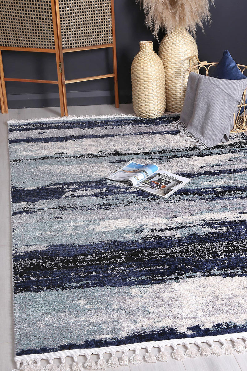 Myk Navy Blue Abstract Rug 160x230 cm