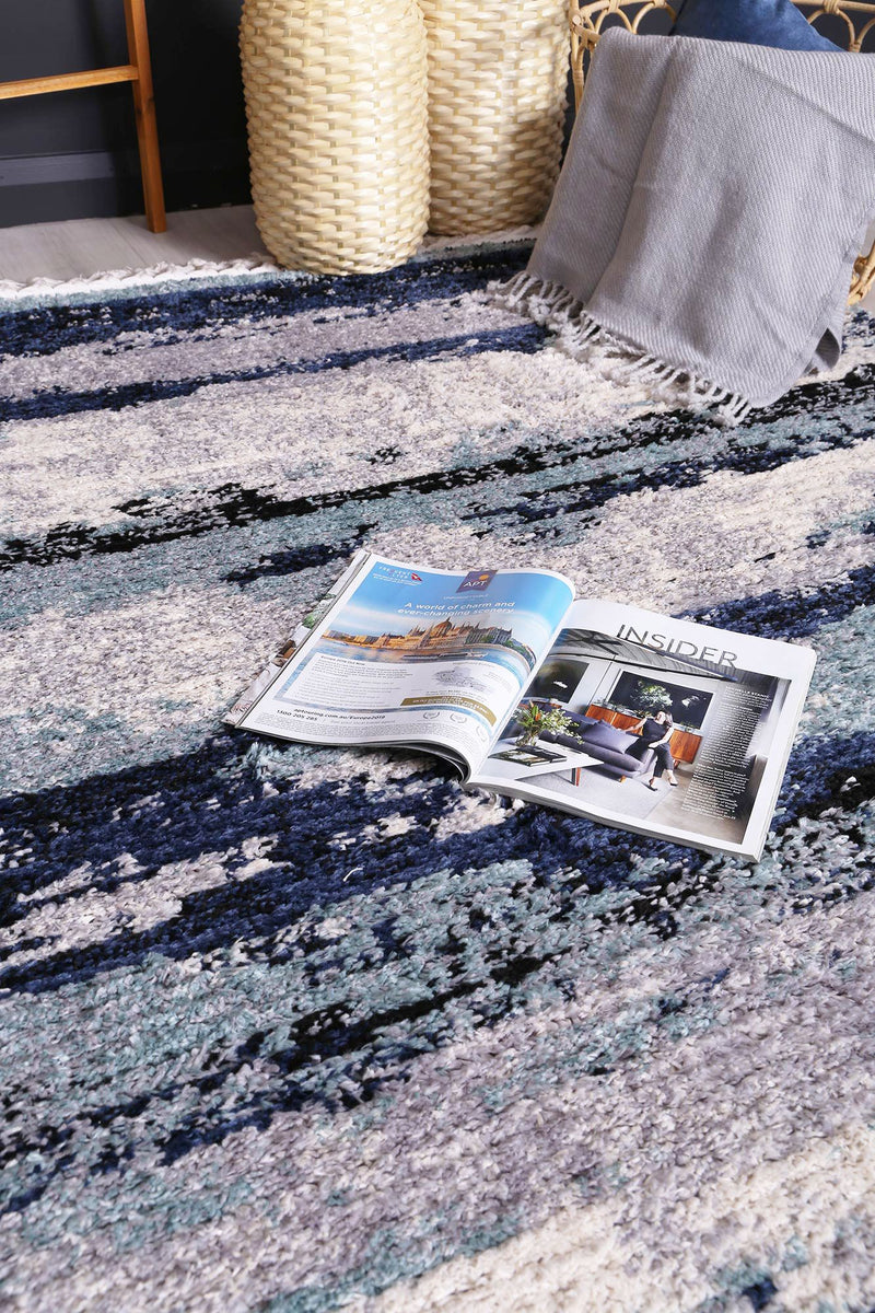 Myk Navy Blue Abstract Rug 160x230 cm