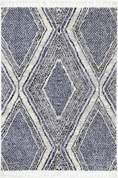 Myk Navy Blue Geometric Rug 200x290 cm