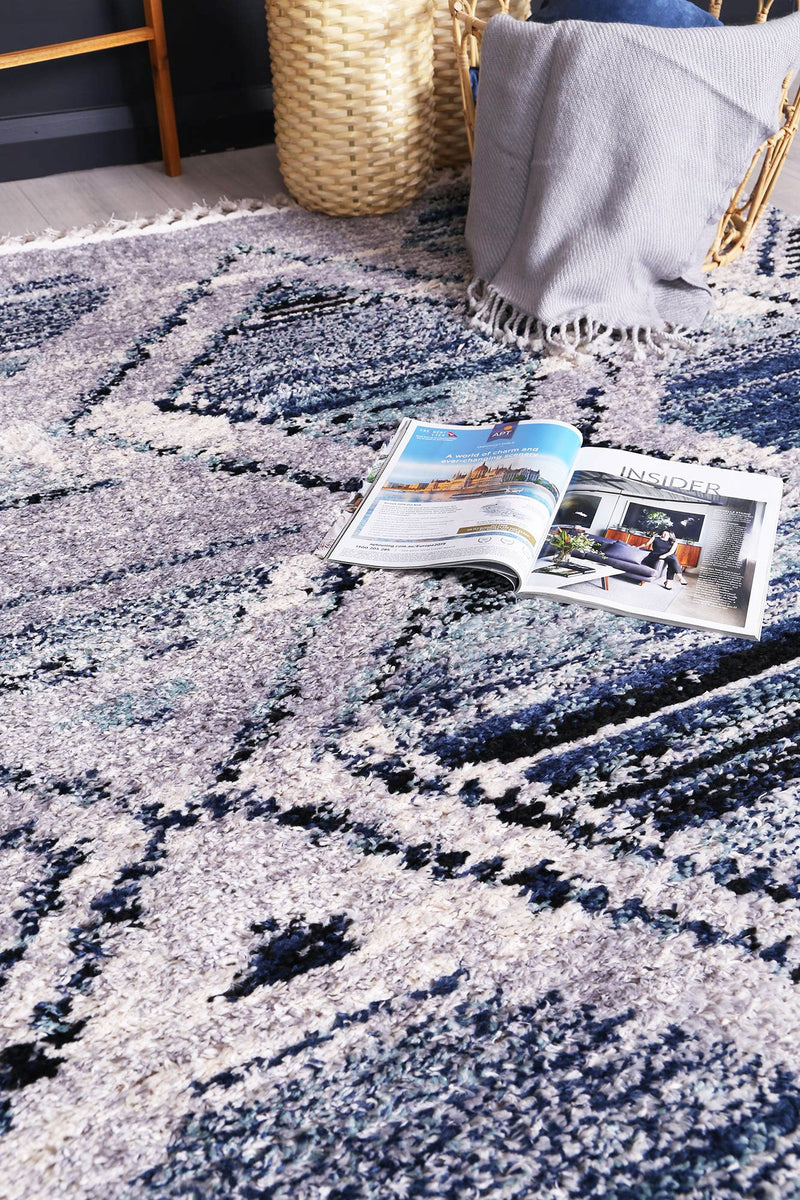 Myk Navy Blue Diamond Rug 240x330 cm