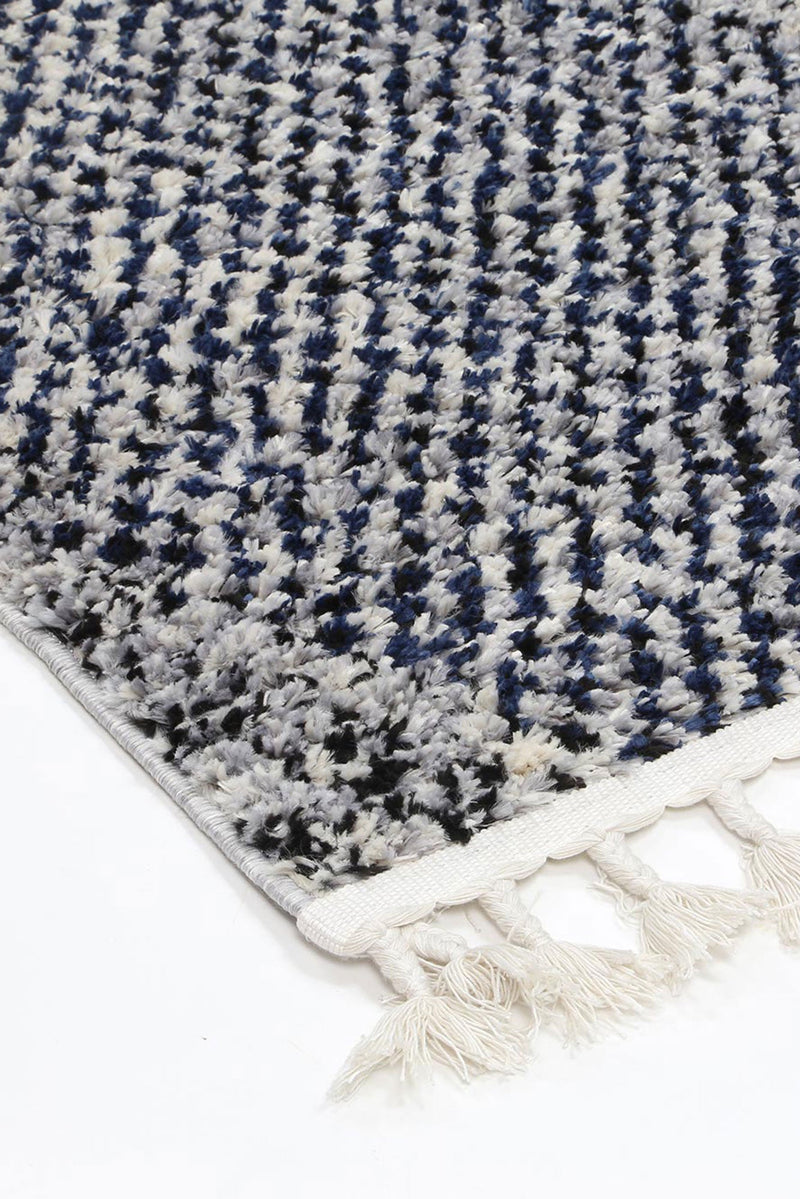 Myk Navy Blue Geometric Rug 240x330 cm