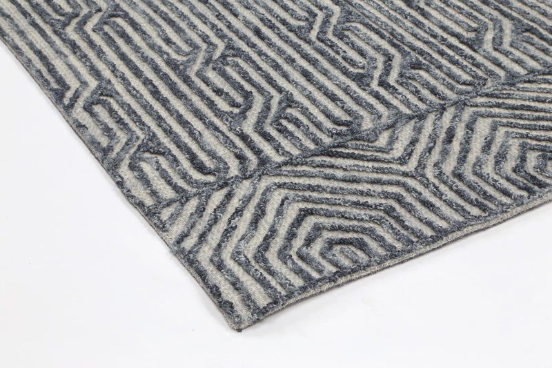 Mila Tribal Black Light Grey Rug 160x230cm