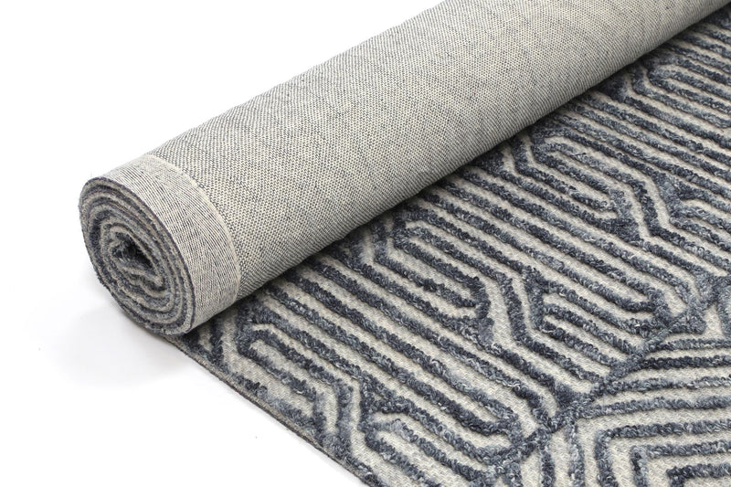 Mila Tribal Black Light Grey Rug 160x230cm