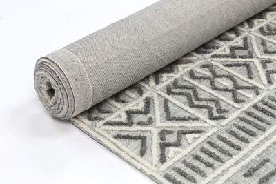 Mila Criss Cross Light Grey Rug 160x230cm