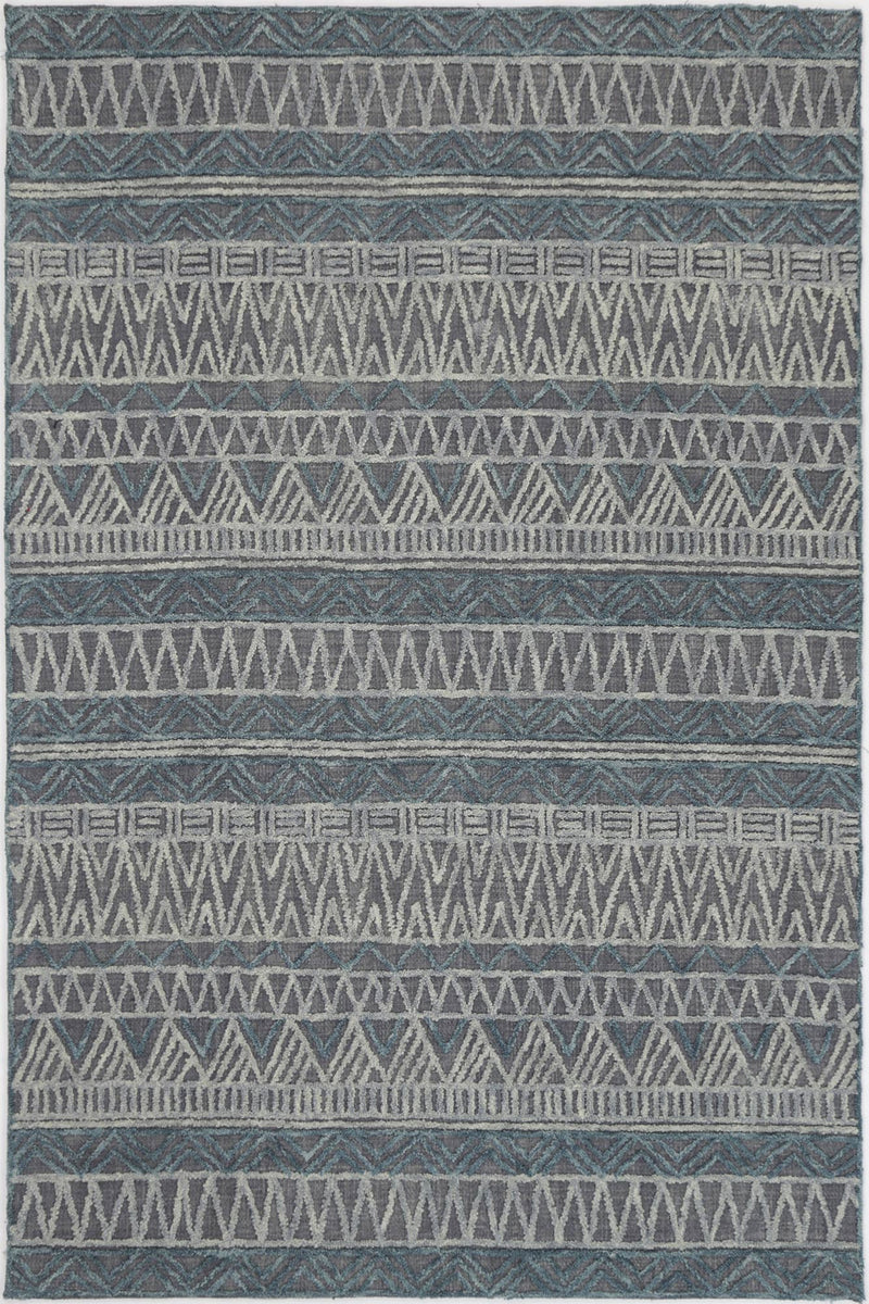 Mila Tribal Dark Grey Teal Rug 160x230cm