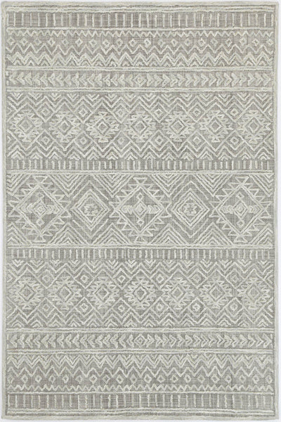 Mila Tribal Light Grey Rug 160x230cm