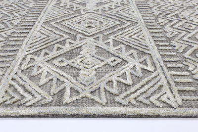 Mila Tribal Light Grey Rug 160x230cm