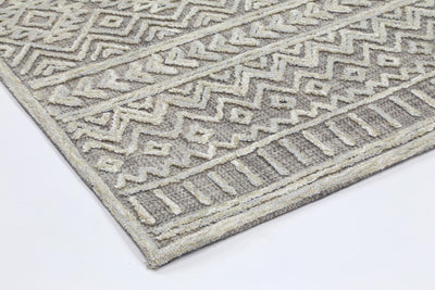 Mila Tribal Light Grey Rug 160x230cm