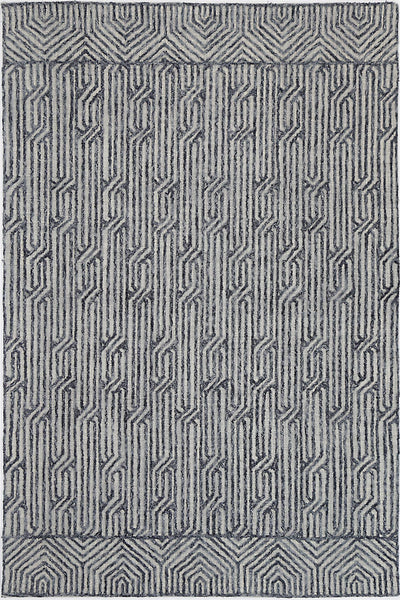 Mila Tribal Black Light Grey Rug 200x290cm