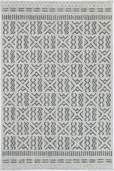 Mila Criss Cross Light Grey Rug 200x290cm