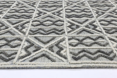 Mila Criss Cross Light Grey Rug 200x290cm