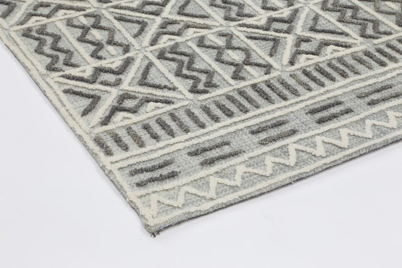 Mila Criss Cross Light Grey Rug 200x290cm