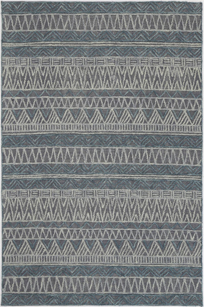 Mila Tribal Dark Grey Teal Rug 200x290cm