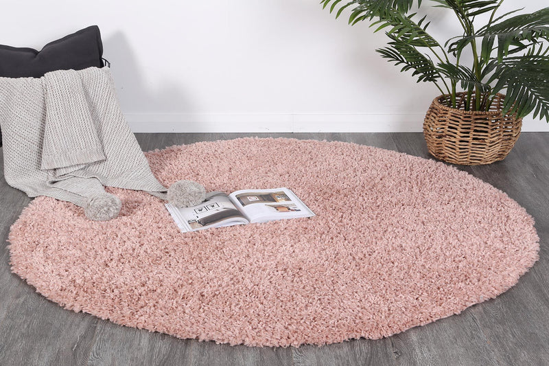 Alpine Shaggy Blush Pink Rug 160x160 cm Round