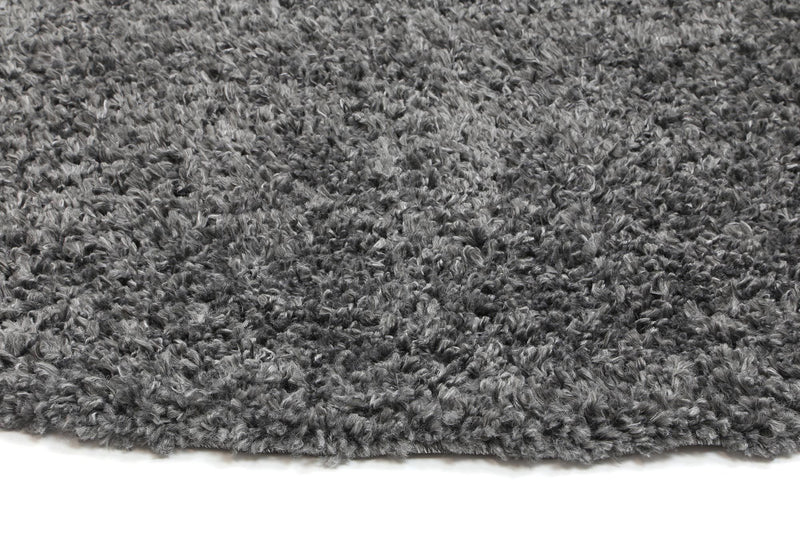 Alpine Shaggy Charcoal Grey Rug 160x160 cm Round