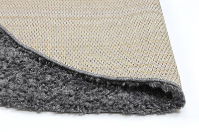 Alpine Shaggy Charcoal Grey Rug 160x160 cm Round