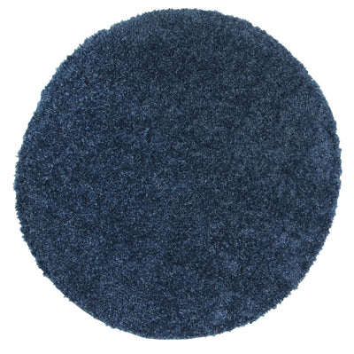 Alpine Shaggy Navy Blue Rug 160x160 cm Round