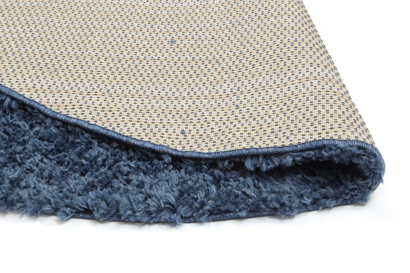 Alpine Shaggy Navy Blue Rug 160x160 cm Round