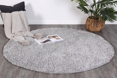 Alpine Shaggy Silver Grey Rug 160x160 cm Round