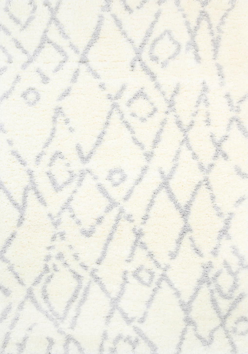 Moroccan Cream and Silver Fes Rug 160X230cm