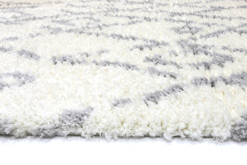 Moroccan Cream and Silver Fes Rug 160X230cm