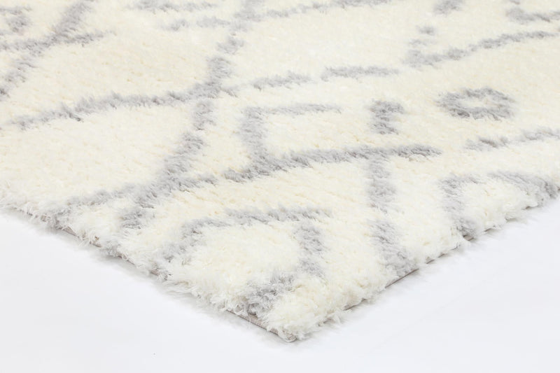 Moroccan Cream and Silver Fes Rug 160X230cm