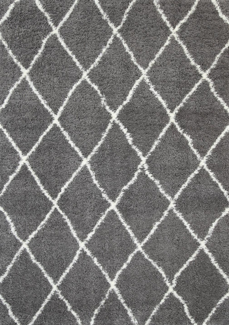 Moroccan Grey and Cream Diamond Rug 160X230cm