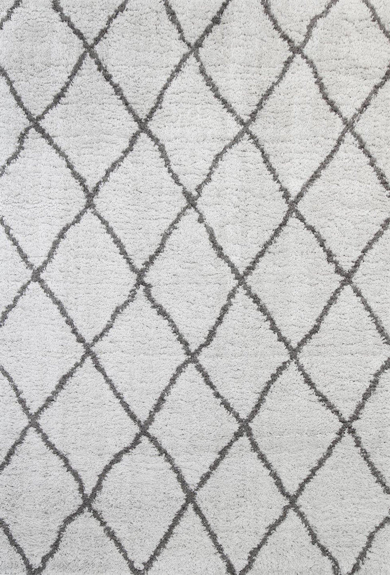 Moroccan Silver and Grey Diamond Rug 200X290cm