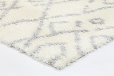 Moroccan Cream and Silver Fes Rug 240X330cm