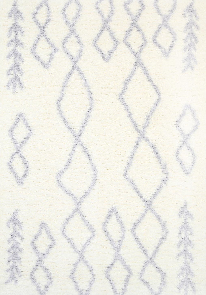 Moroccan Cream and Silver Tribal Rug 240X330cm