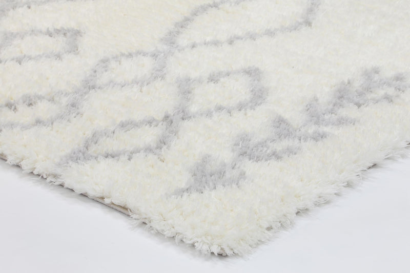 Moroccan Cream and Silver Tribal Rug 240X330cm