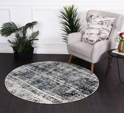 Roman Mosaic Distressed Modern Navy Rug 160x230 cm