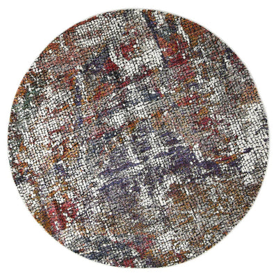 Roman Mosaic Solid Multi Round Rug 160x160 cm Round